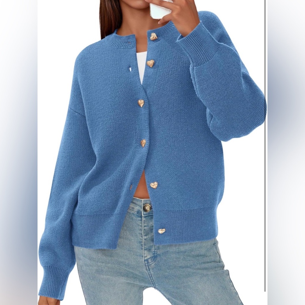 Elegant Blue Women's Cardigan